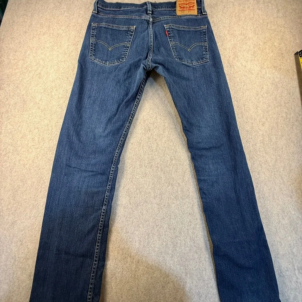 Levi 513 Slim Straight Jeans Mens 32x34 Blue Dark Wash Denim 08513-0183